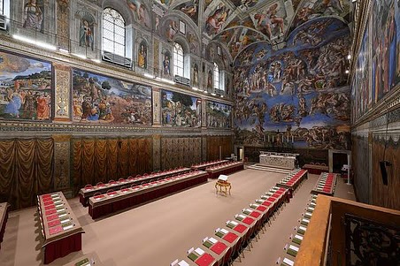The Sistine Chapel where cardinals will gather to elect the new pope