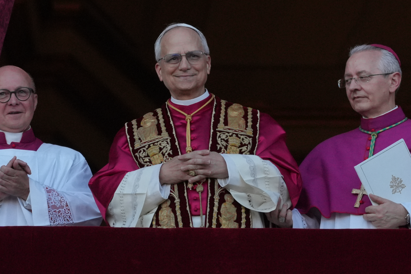 Pope Leo XIV appears on the balcony of St Peter’s Basilica after his electionCredit: AP