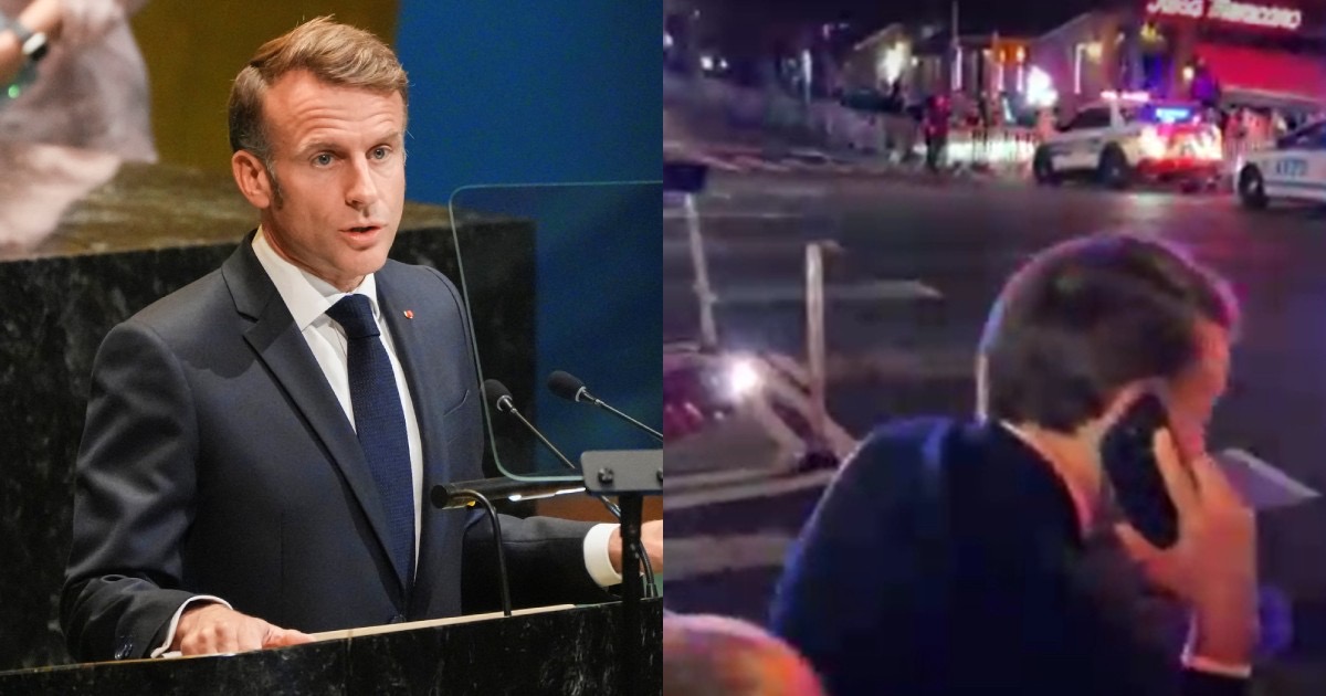 Macron Stuck at Trump’s Motorcade, Calls Him From the Sidewalk