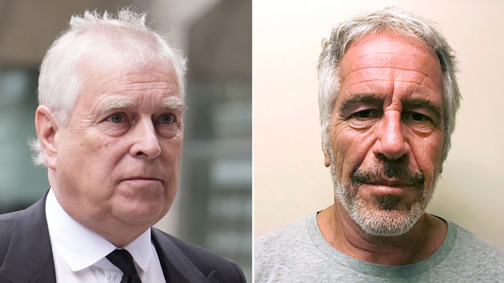 Andrew Mountbatten Windsor and Jeffrey Epstein. Pics: PA and New York State Sex Offender Registry via AP
