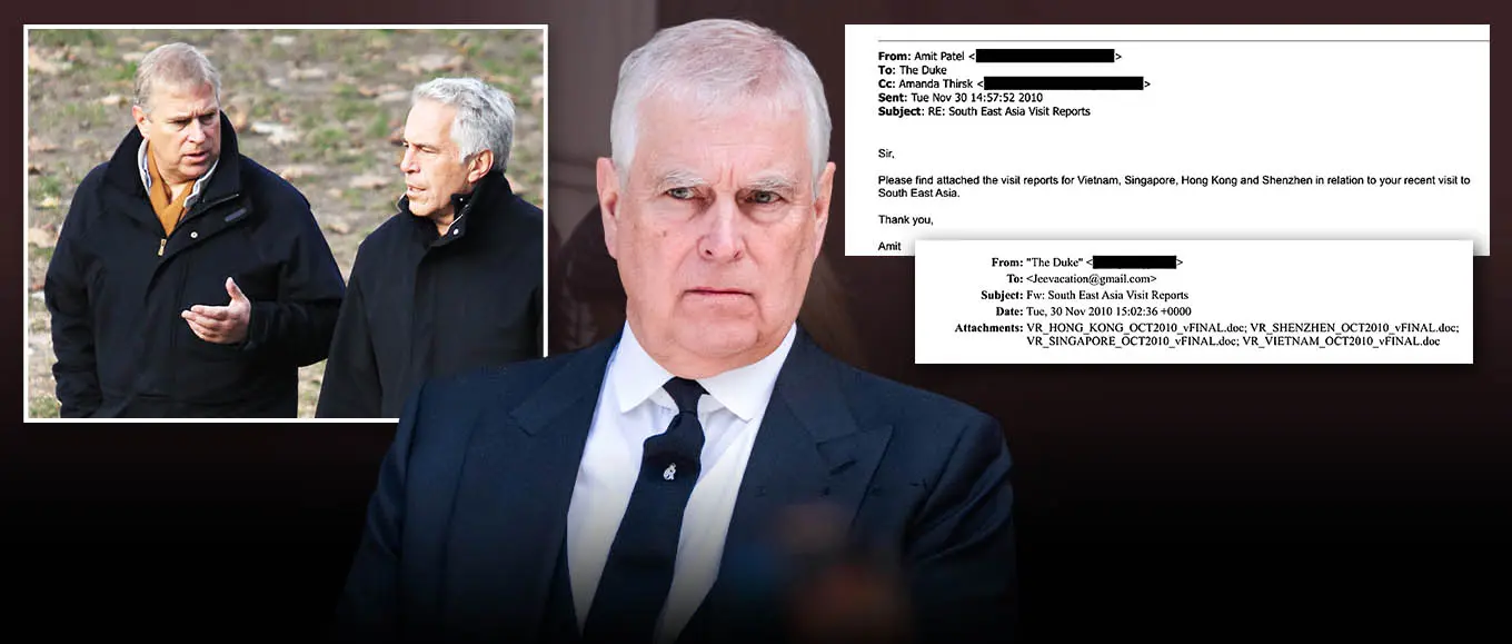 Andrew Accused of Leaking UK Trade Envoy Reports to Jeffrey Epstein, Documents Reveal