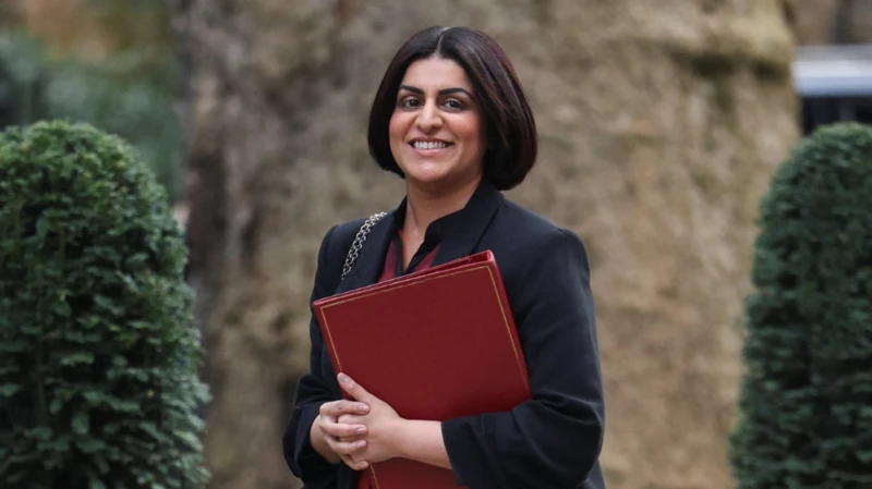 Home Secretary Shabana Mahmood walks outside of Downing Street